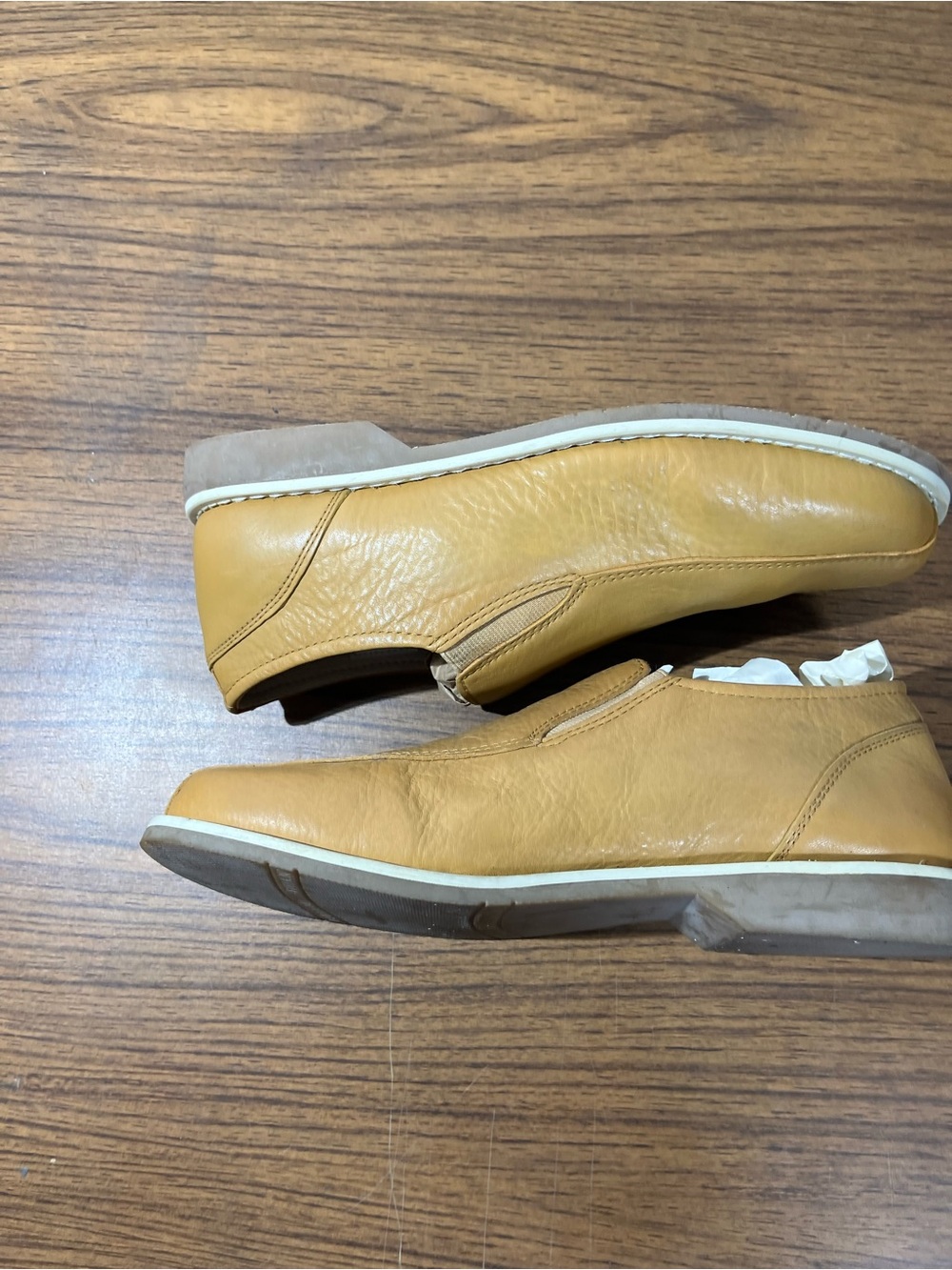 Vintage Buffalino B-Boots Leather Slip on loafers Tan Wheat 31920L-49 BTC_4605A